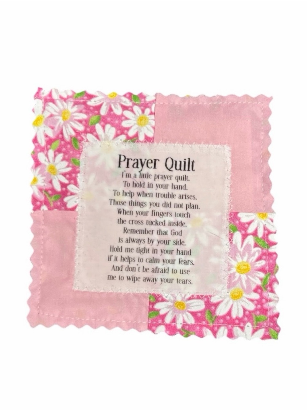 BUY NOW -Handcrafted Prayer Quilt with Uplifting Prayer and Wooden Cross Inside - Picture 7 of 9